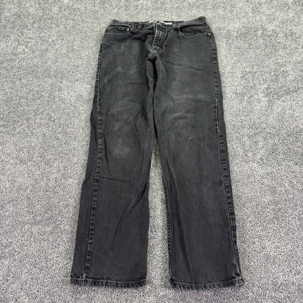 Bailey's PT Jeans Mens 34x34 Black Relaxed Straight Denim Charcoal Wash Casual